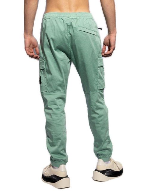 Stone Island Green Cargo Trousers, for men