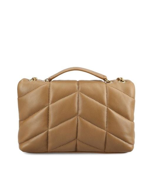 Saint Laurent Brown Puffer Toy Quilted Shoulder Bag