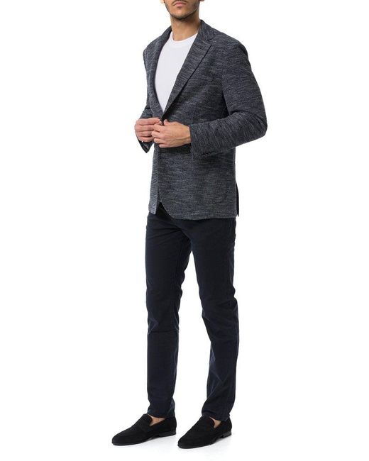 Boss Blue Single-breasted Tailored Blazer for men