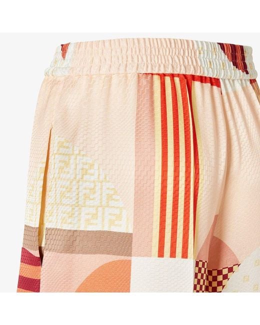 Fendi Red Abstract Print Pants