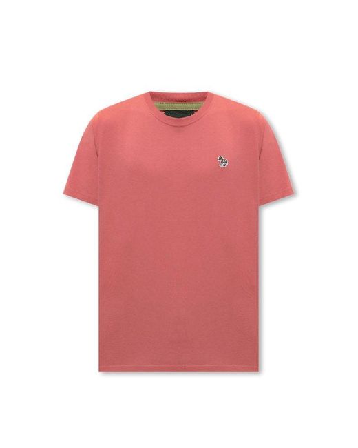 PS by Paul Smith Pink Ps Paul Smith T-Shirt With Logo Patch for men