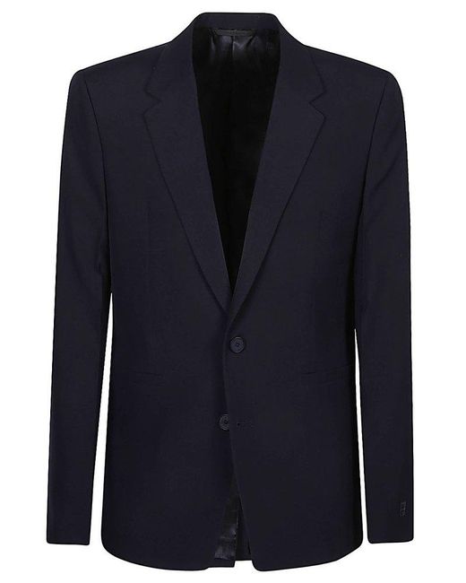 Givenchy Blue Single-breasted Wool Blazer for men