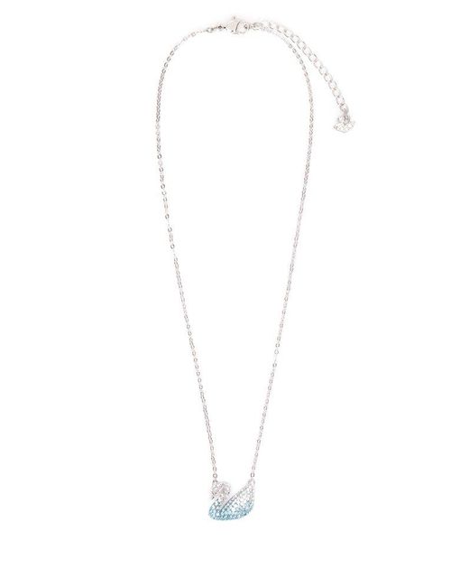 Swarovski Iconic Swan Pendant Necklace in White | Lyst