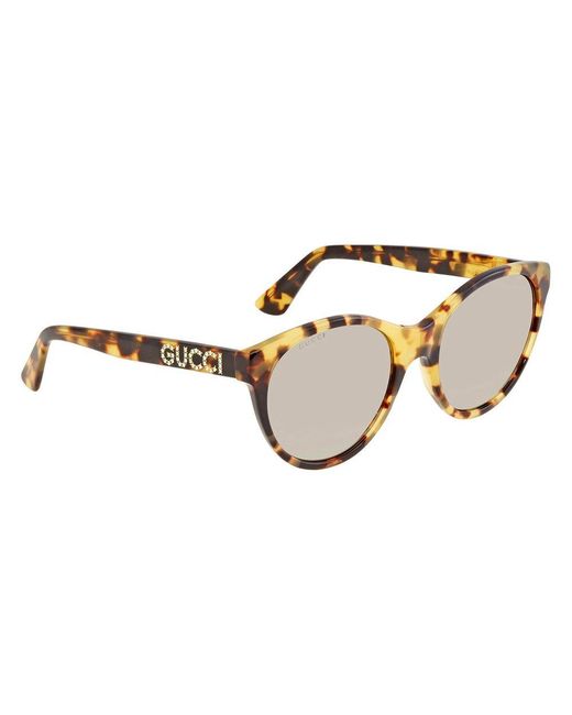 Gucci Brown Tortoiseshell Round Frame Sunglasses