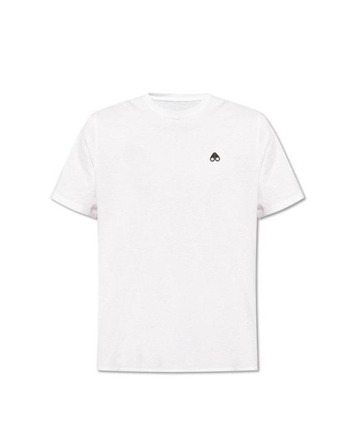 Moose Knuckles White T-shirt With Logo, for men
