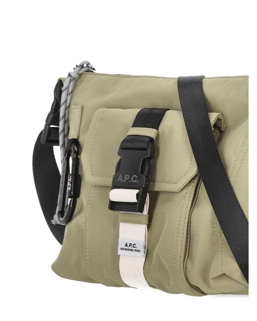 A.P.C. Green Buckle Detail Tote Bag for men