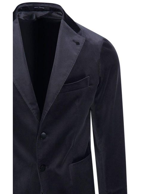 Tagliatore Blue Notched-Lapels Single-Breasted Blazer for men