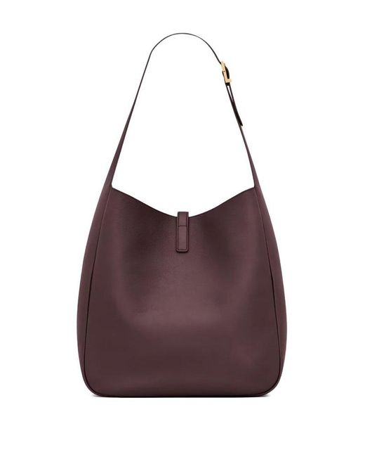 Saint Laurent Purple Le 5 À 7 Logo Plaque Large Shoulder Bag