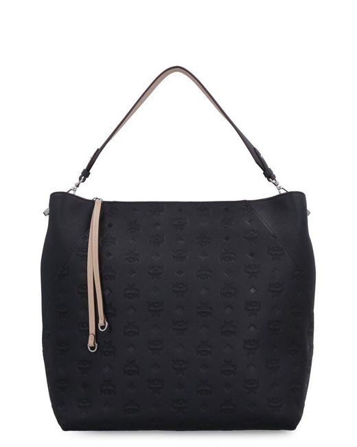 MCM Leather Tote in Blue Lyst