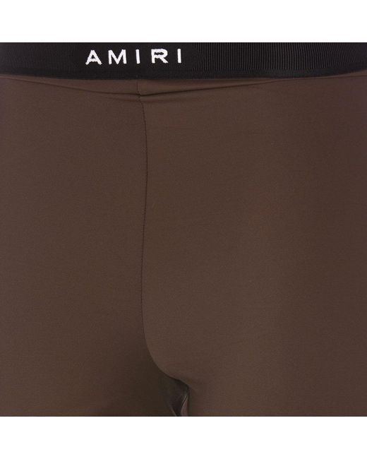 Amiri Brown Logo Waistband High Waist Leggings