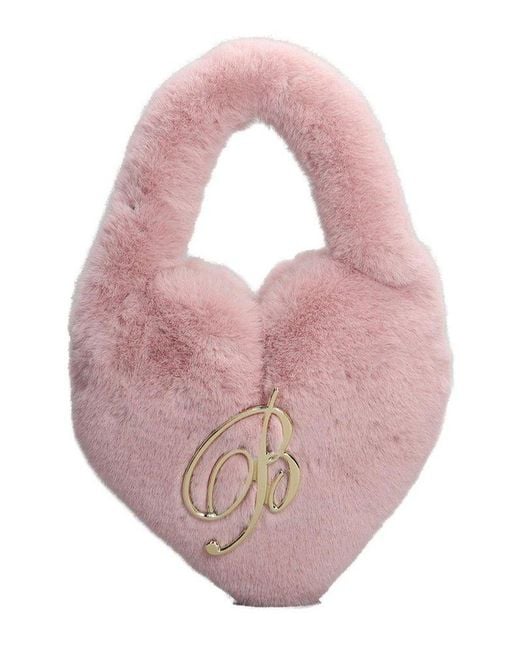 Blumarine Pink B Monogram Pin Heart Bag