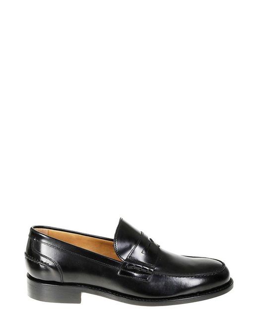 BERWICK  1707 Black Classic Penny Loafers for men