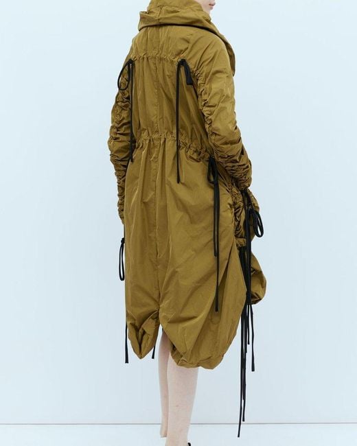 PAULA CANOVAS DEL VAS Blue Draped Hooded Parka