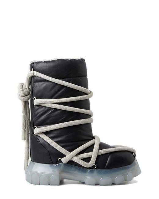 Rick Owens Rope Wrap Around Boots in Black | Lyst