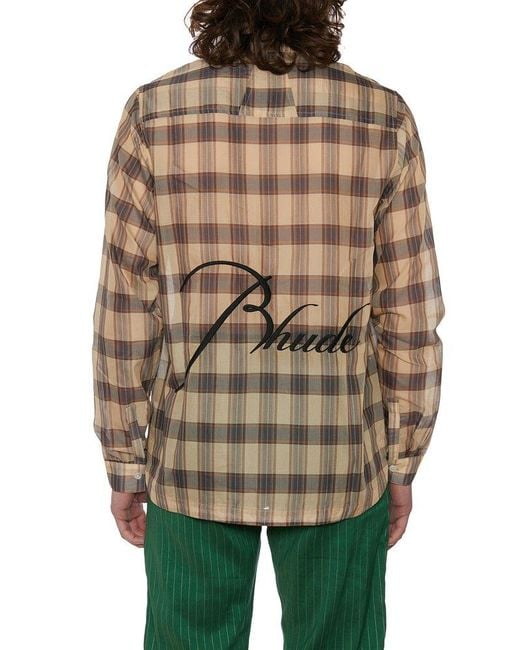 Rhude Green Camicia Logo for men