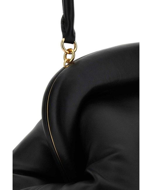 Sportmax Black Sansa Logo Detailed Clutch Bag