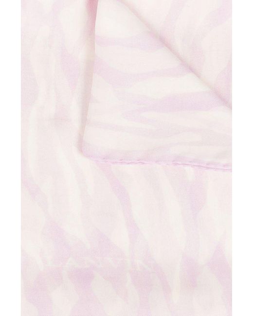 Lanvin Pink Silk Scarf,