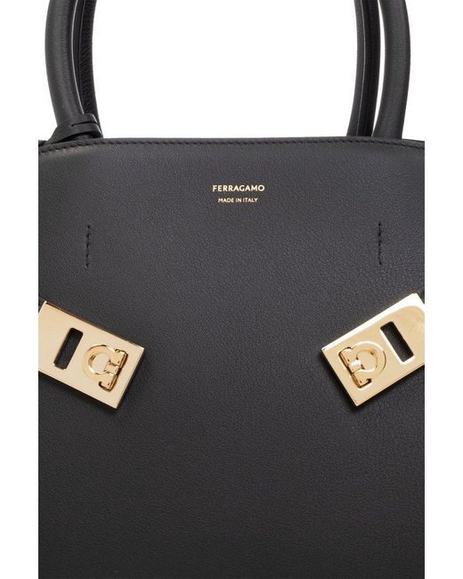 Ferragamo Black Hug Small Leather Handbag