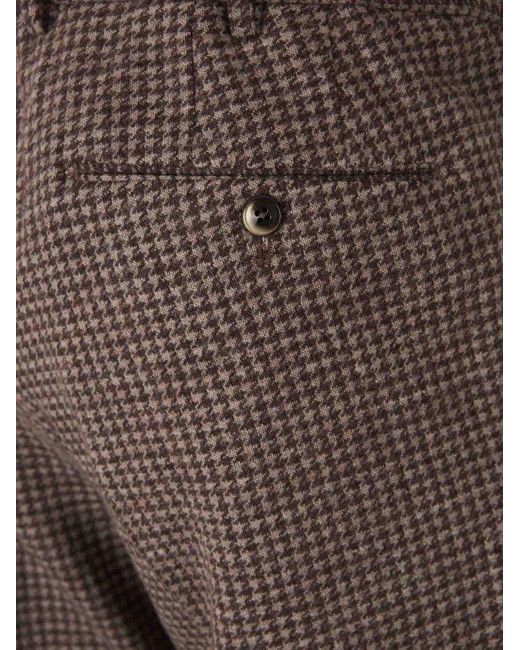 PT Torino Gray Formal Check Trousers for men