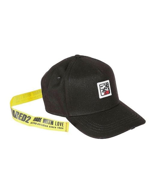 DSquared² Black Logo Patched Baseball Cap for men