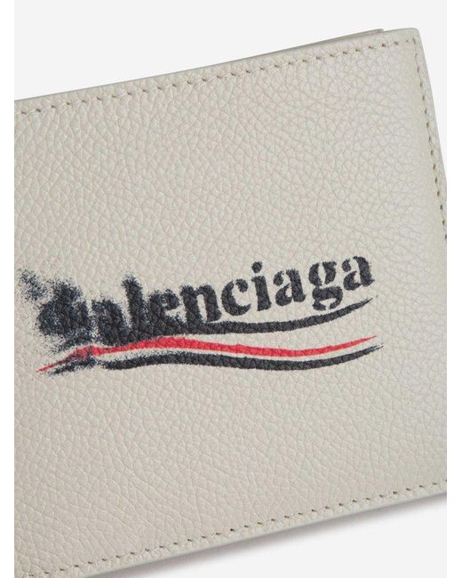 Balenciaga White Cash Square Bi-fold Wallet for men