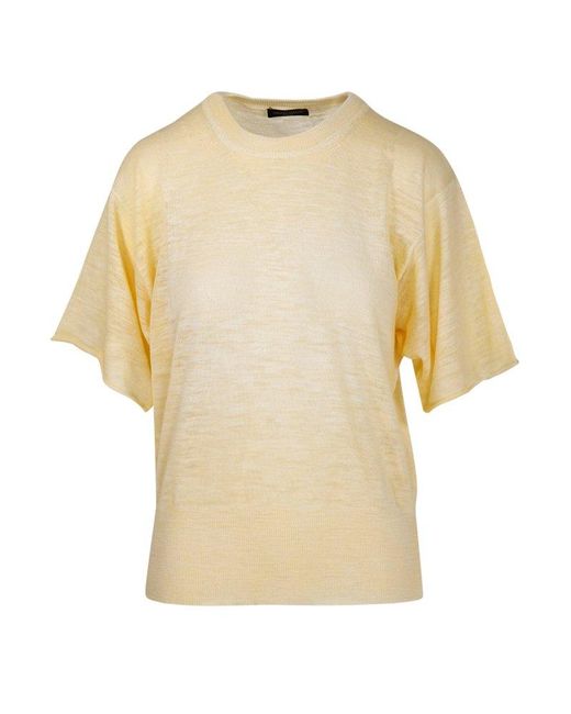 Roberto Collina White Round Neck Knit T-shirt