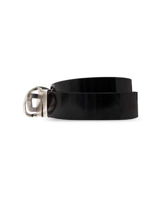 DIESEL Black Reversible Belt With Logo for men