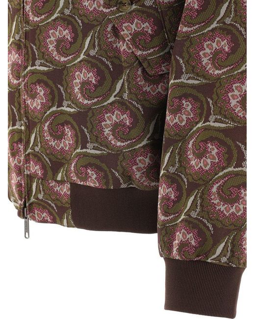 Needles Brown X Baracuta Graphic Patterned Zipped Jacket for men