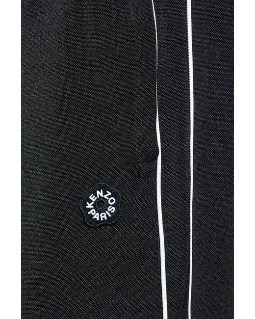 KENZO Black Logo Patch Sweatpants for men