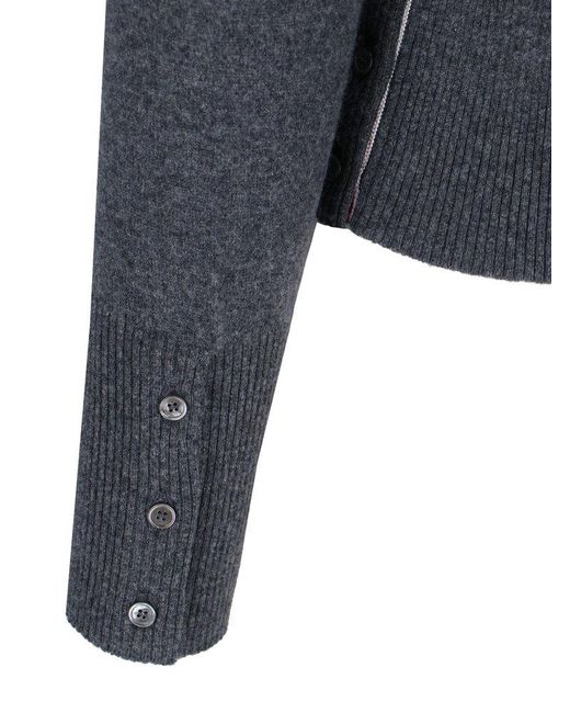 Thom Browne Blue 4-Bar Knitted Jumper for men
