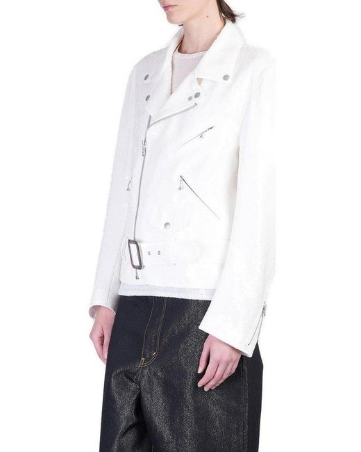 Junya Watanabe White Zipped Biker Jacket