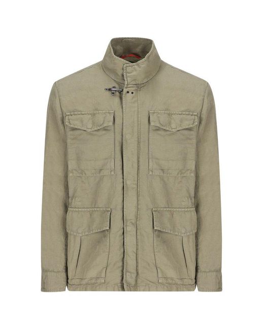 Fay Green High Neck Field Jacket for men