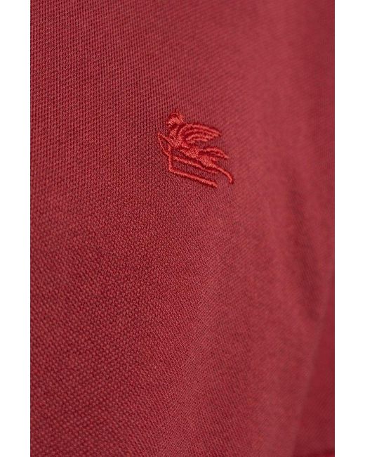 Etro Logo Embroidered Short Sleeved Polo Shirt for men