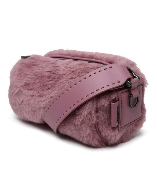 Max Mara Purple Teddy Roll Zip-up Small Shoulder Bag