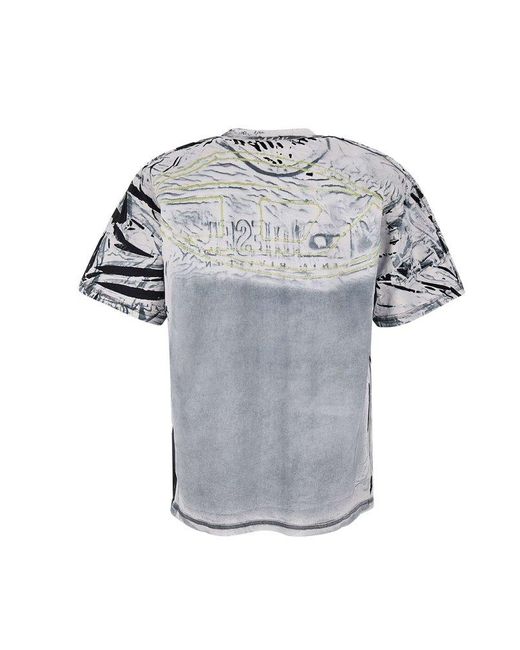 DIESEL Gray T-Ox Cotton Jersey T-Shirt for men
