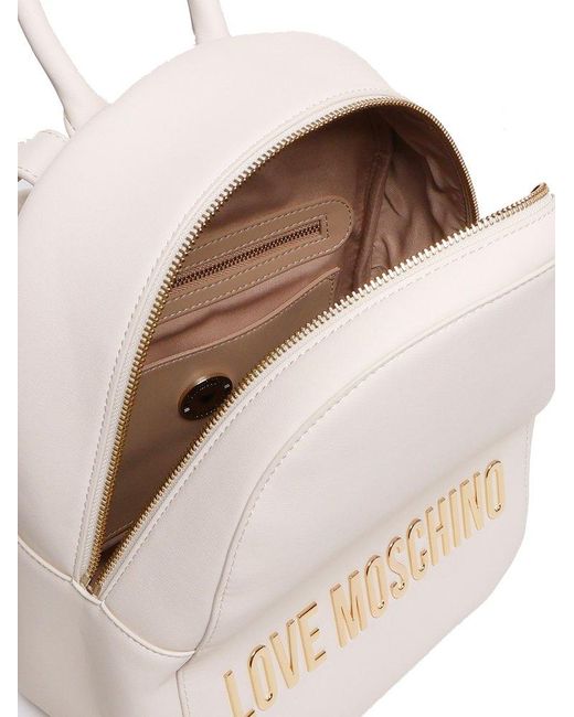 Love Moschino White Backpack With Logo