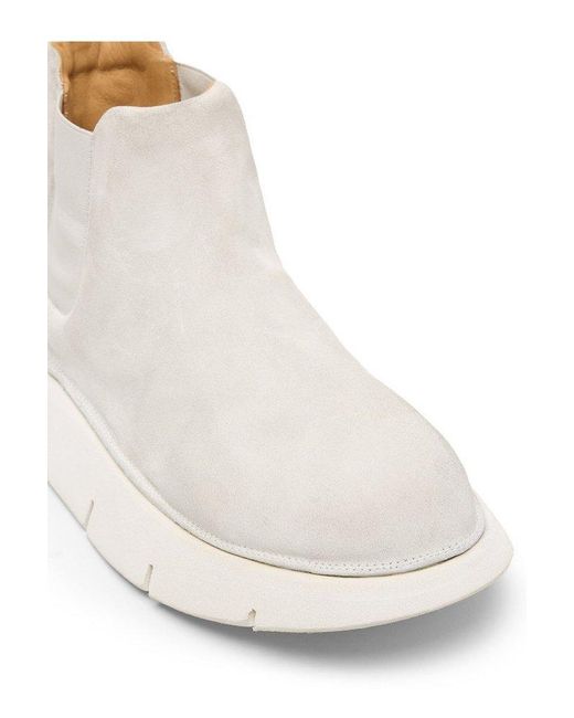 Marsèll White Intagliata Beatles Ankle Boots