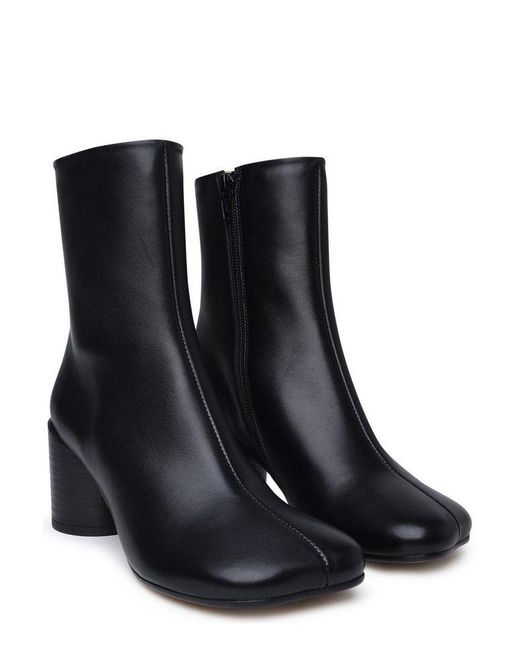 MM6 by Maison Martin Margiela Black Side Zipped Ankle Boots
