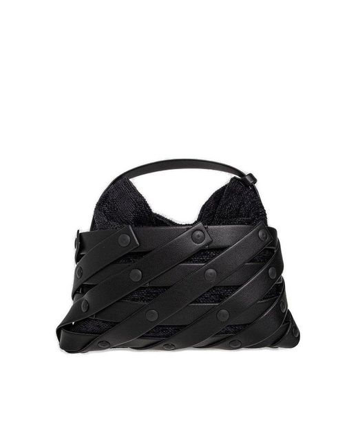 Issey Miyake Black Spiral Grid Snap Fastened Shoulder Bag