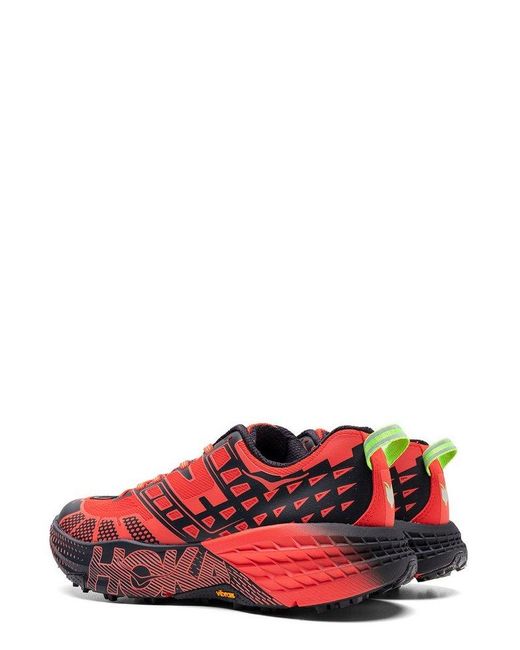 Hoka One One Red Speedgoat 2 Lace-Up Sneakers for men