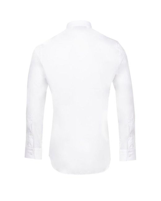 Philipp Plein White Logo Plaque Long-sleeved Shirt for men