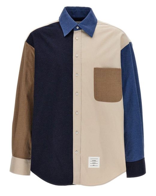 Thom Browne Color Block Shirt Shirt, Blouse in Blue for Men | Lyst Canada