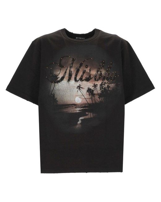 M I S B H V Black T-Shirts And Polos for men