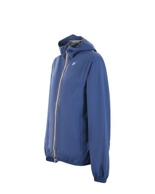 K-Way Blue Zipped Hooded Jacket for men