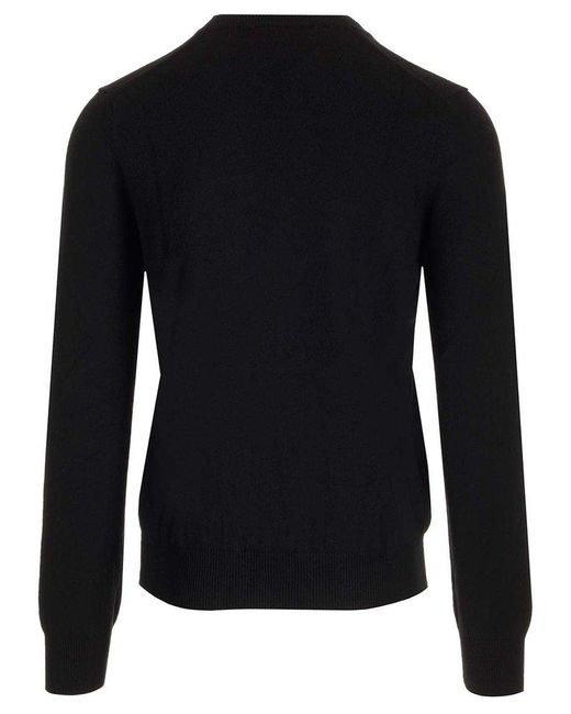 COMME DES GARÇONS PLAY Black V-Neck Wool Sweater for men
