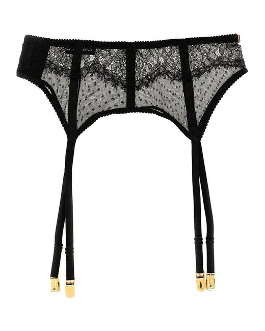 Dolce & Gabbana Black Lace Garters Socks