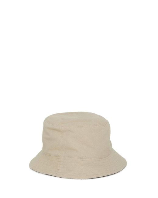Dior White Logo Embroidered Reversible Hat for men