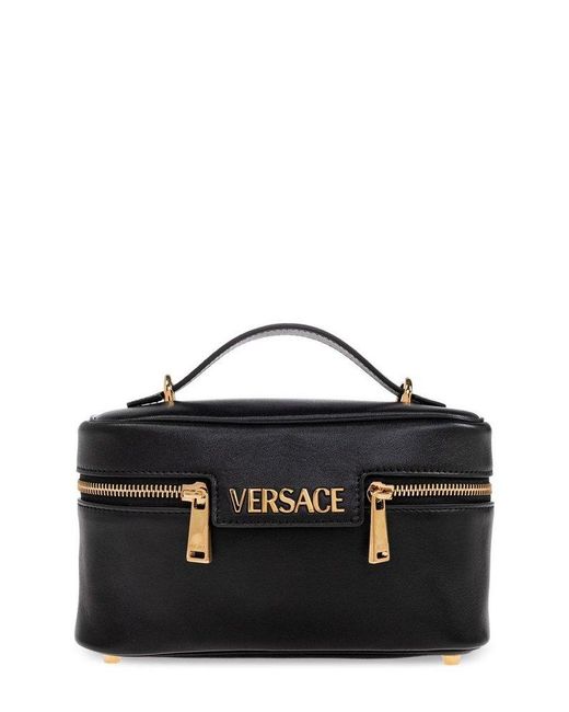 Versace Black Tag Zipped Vanity Bag