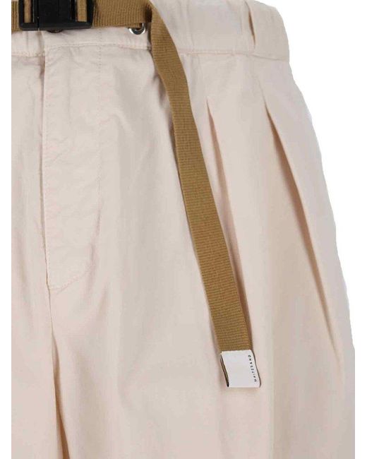 White Sand Natural Pleated Pants for men