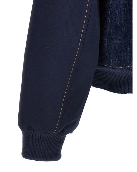 Wales Bonner Blue Echo Denim Varsity Jacket for men